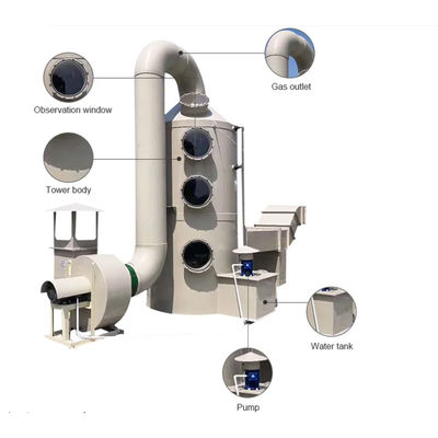PP Gas Scrubber Spray Tower per il trattamento dei gas di scarico industriali nella produzione di fertilizzanti